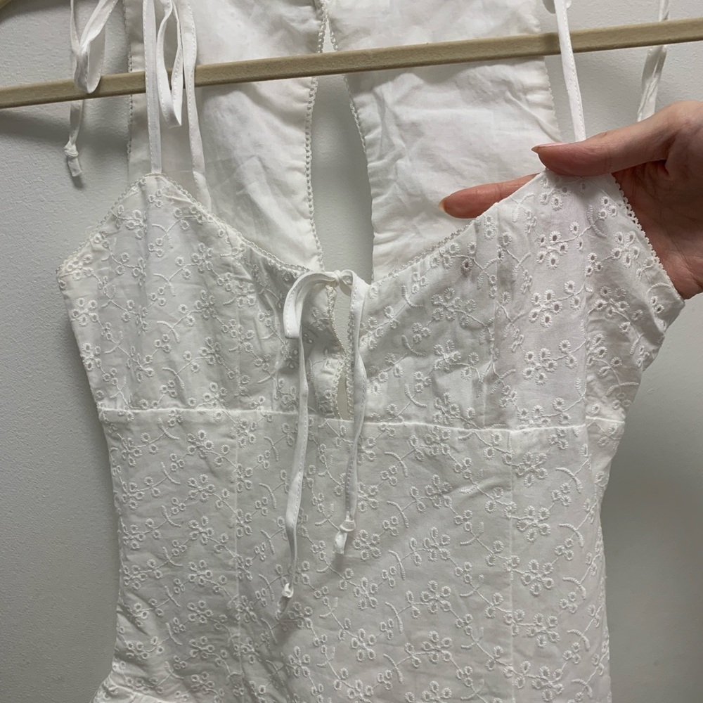 Pacsun Beverly & Beck Eleanor Eyelet Tie-Front Mini Dress - Picture 3 of 4